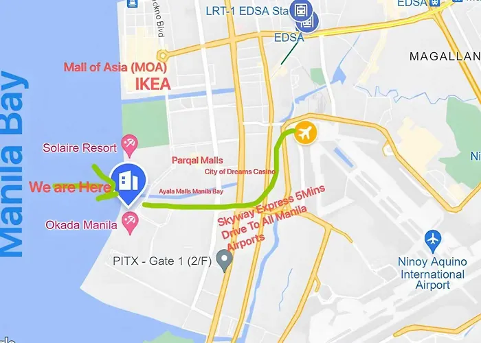 120 Sqm Modern 3bedrooms Highrise Facing Bay, Near Airports, Okada Casino, Solaire Casino, Moa With Free Parking * Manila